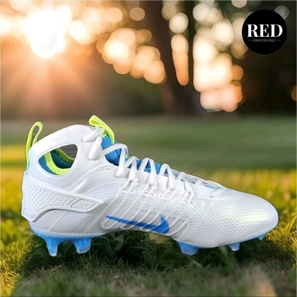 Nike Alpha Huarache 9 Elite Mid NBY LAX SE Lacrosse Cleats FV6149 100 - Men's 9 - Picture 11 of 14